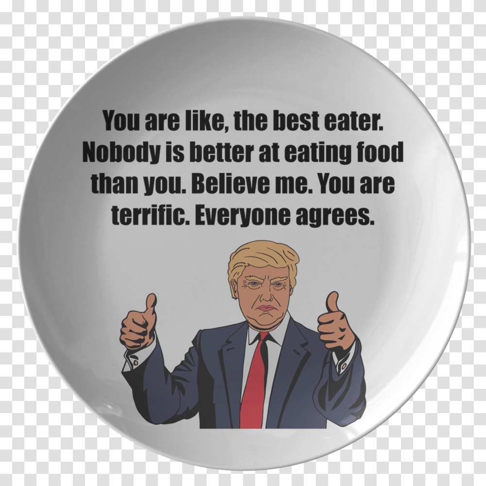 Class Lazyload Lazyload Mirage Cloudzoom Featured Image Trump On A Plate, Person, Tie, Word Transparent Png
