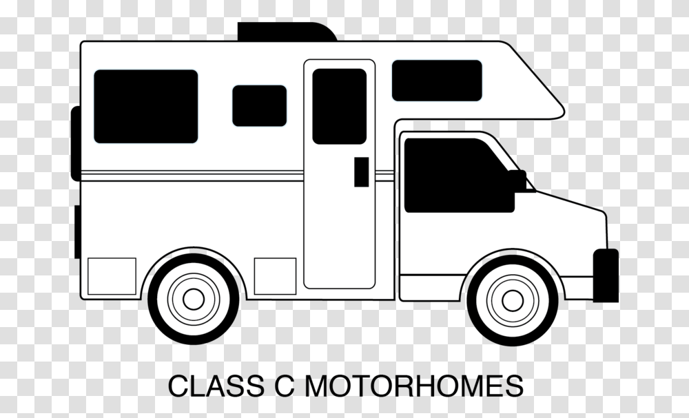 Classc Bw 01 Class C Camper Clipart, Van, Vehicle, Transportation, Ambulance Transparent Png