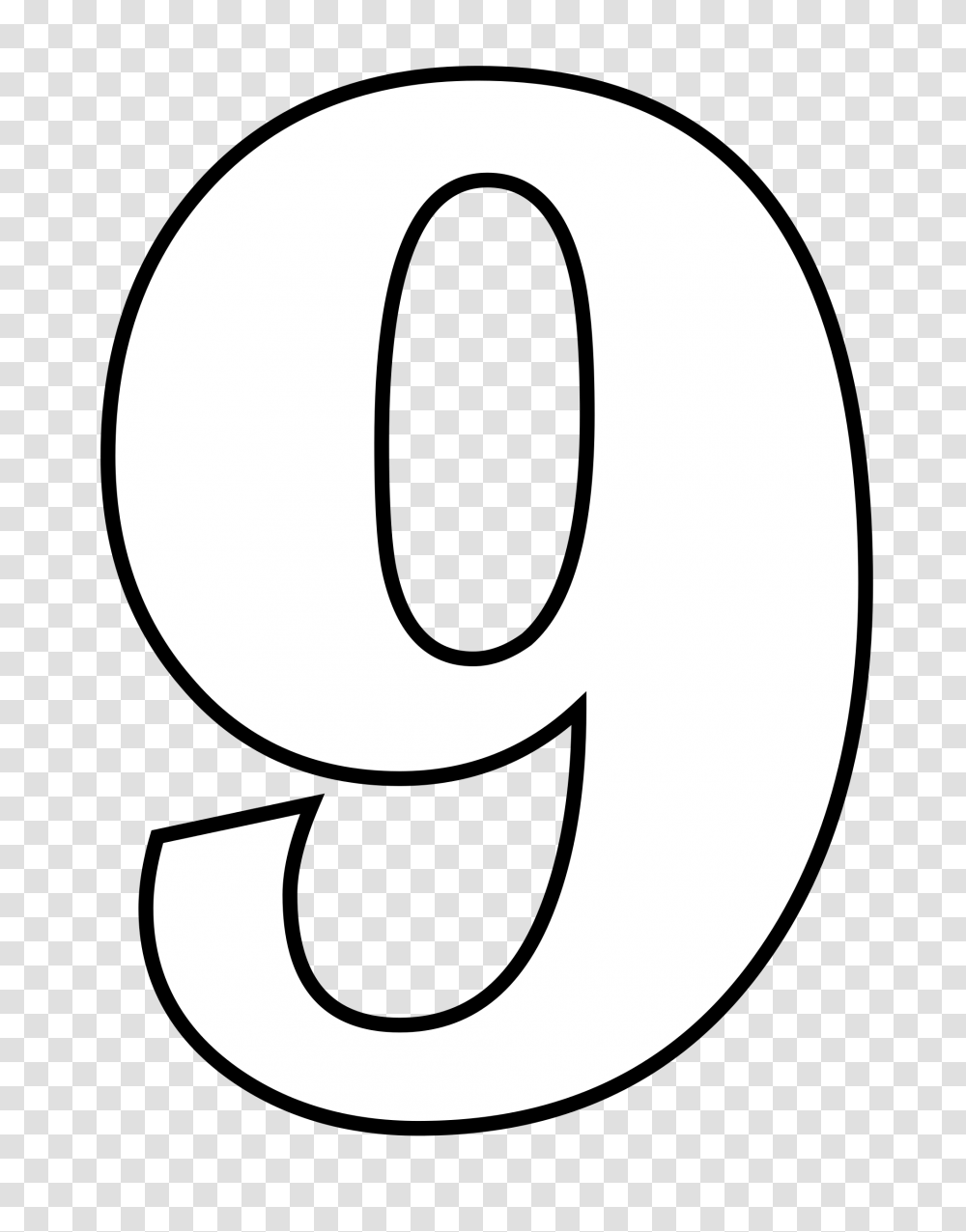 Classic Alphabet Numbers 9 At Coloring Pages For Kids Boys Dotcom.svg Transparent Png
