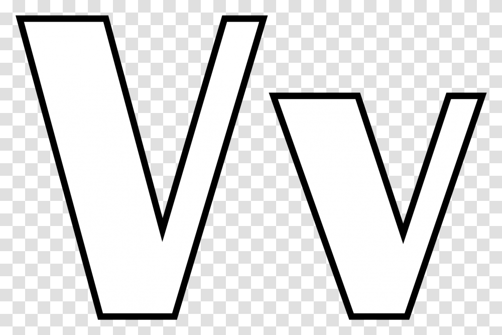 Classic Alphabet V At Coloring Letter V Black And White, Word, Number Transparent Png