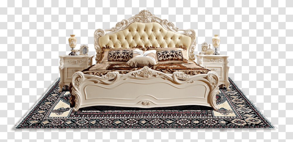 Classic Bed Front View, Furniture, Cushion, Pillow, Couch Transparent Png