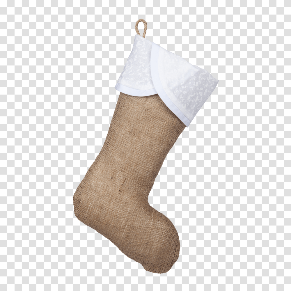 Classic Burlap Stocking, Christmas Stocking, Gift, Sock, Shoe Transparent Png
