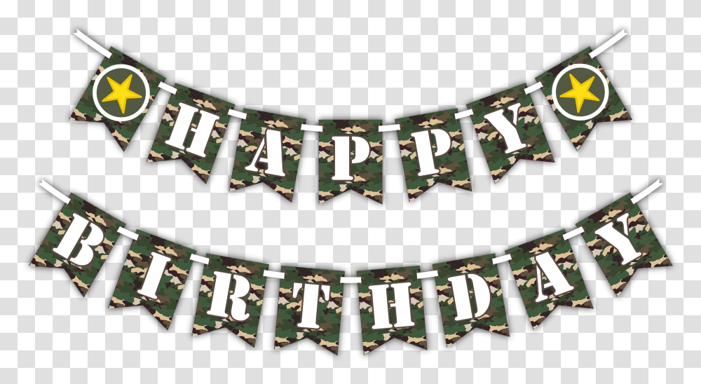 Classic Camo Party Happy Birthday Banner Camouflage, Text, Word, Architecture, Building Transparent Png