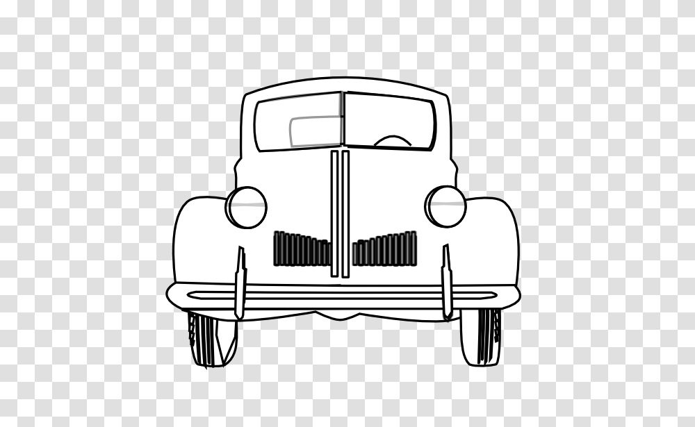 Classic Car Black White Clipart, Vehicle, Transportation, Pickup Truck, Bumper Transparent Png