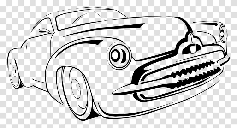 Classic Car Line Art Drawing Classic Clip Art Cc0 Vintage Car Line Art, Gray, World Of Warcraft Transparent Png