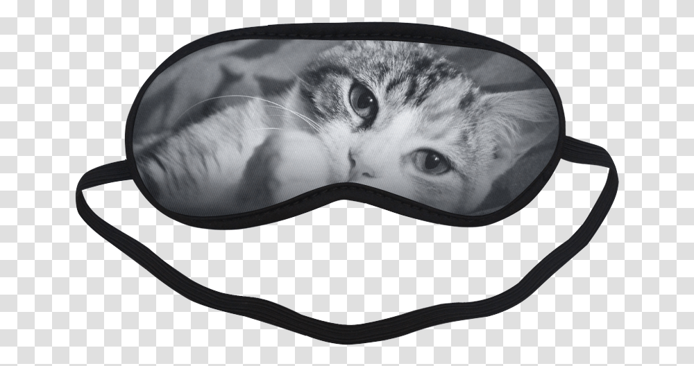 Classic Cat In Black And White Sleeping Mask Dinosaur Eyes, Pet, Mammal, Animal, Head Transparent Png