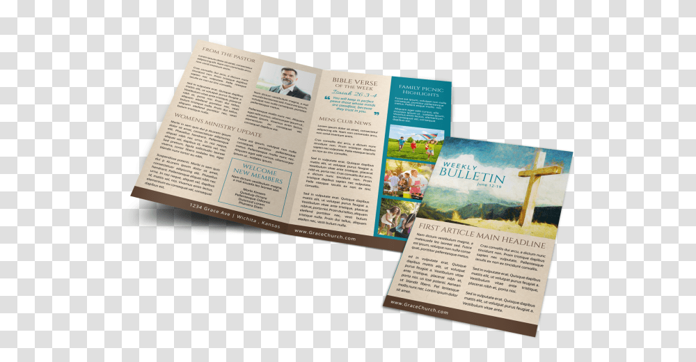 Classic Church Bulletin Template Preview Flyer, Advertisement, Poster, Paper, Brochure Transparent Png