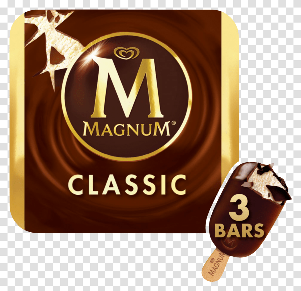 Classic En Magnum Dark Chocolate Ice Cream, Sweets, Food, Confectionery, Dessert Transparent Png