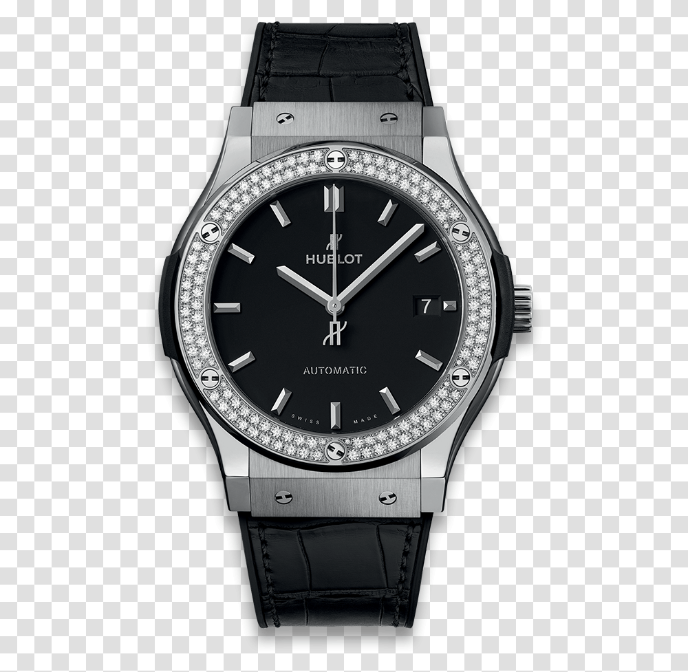 Classic Fusion Titanium Diamonds Hublot Watch Classic Fusion, Wristwatch, Clock Tower, Architecture, Building Transparent Png