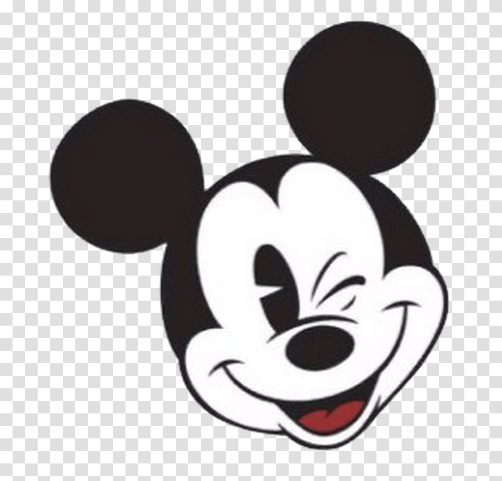 Classic Mickey Mouse Face, Label, Logo Transparent Png