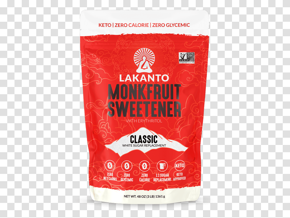 Classic Monkfruit Lakanto Monkfruit Sweetener Classic, Advertisement, Poster, Flyer, Paper Transparent Png