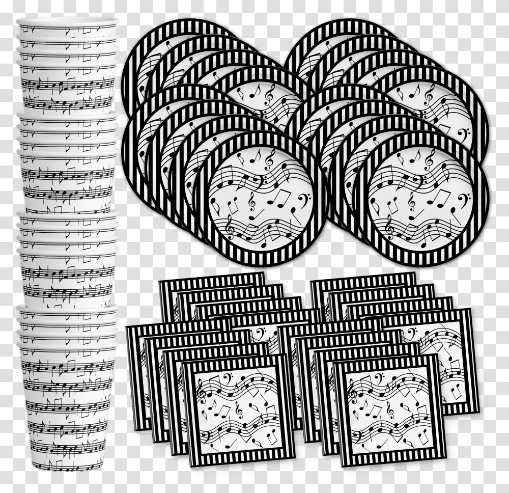 Classic Music Notes Birthday Party Tableware Kit For Party, Interior Design, Doodle, Drawing Transparent Png