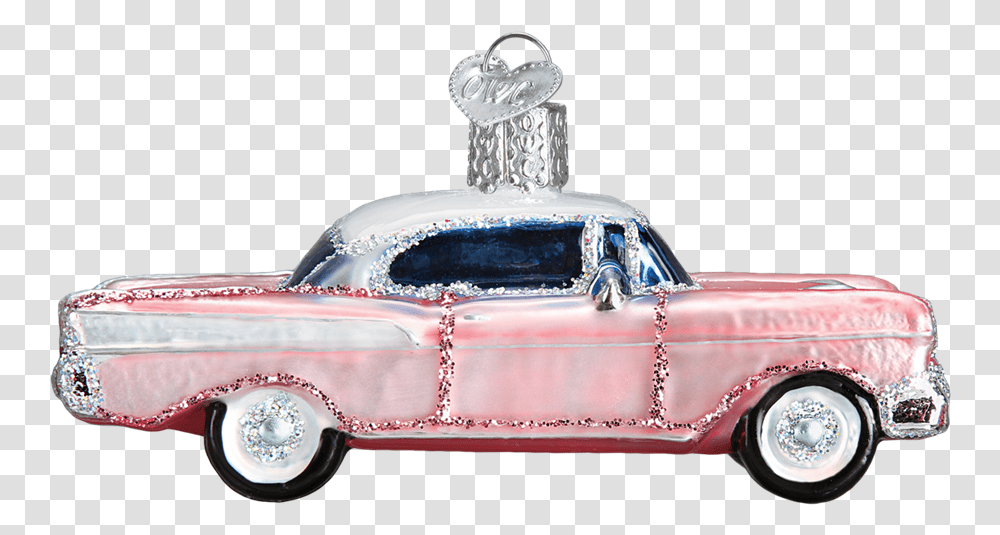 Classic Pink Car Ornament Retro Christmas Tree Ornaments Classic Car, Vehicle, Transportation, Tire, Wheel Transparent Png