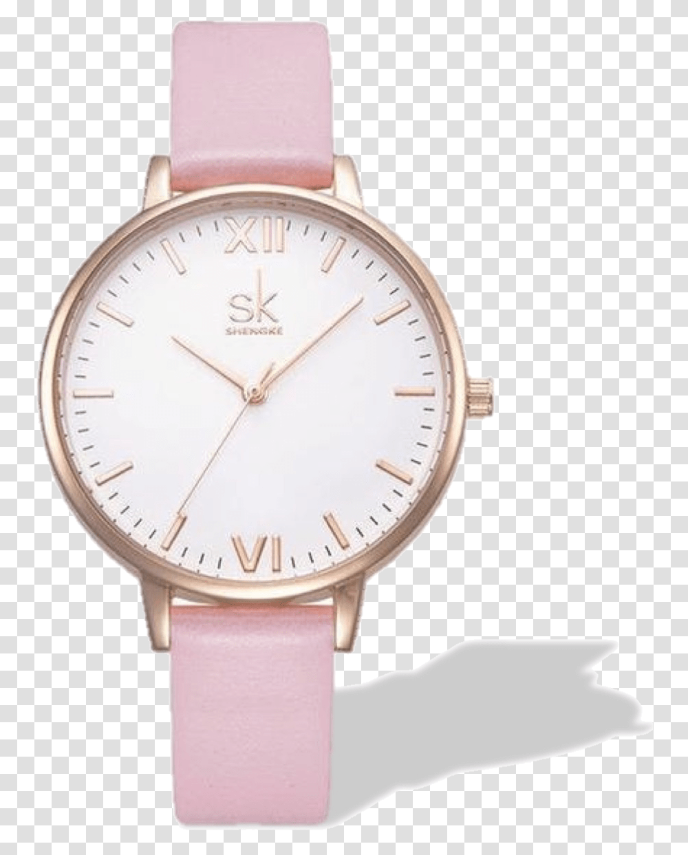 Classic Rose Gold Marble Dial Wrist Watch With Leather Watch, Wristwatch, Clock Tower, Architecture Transparent Png