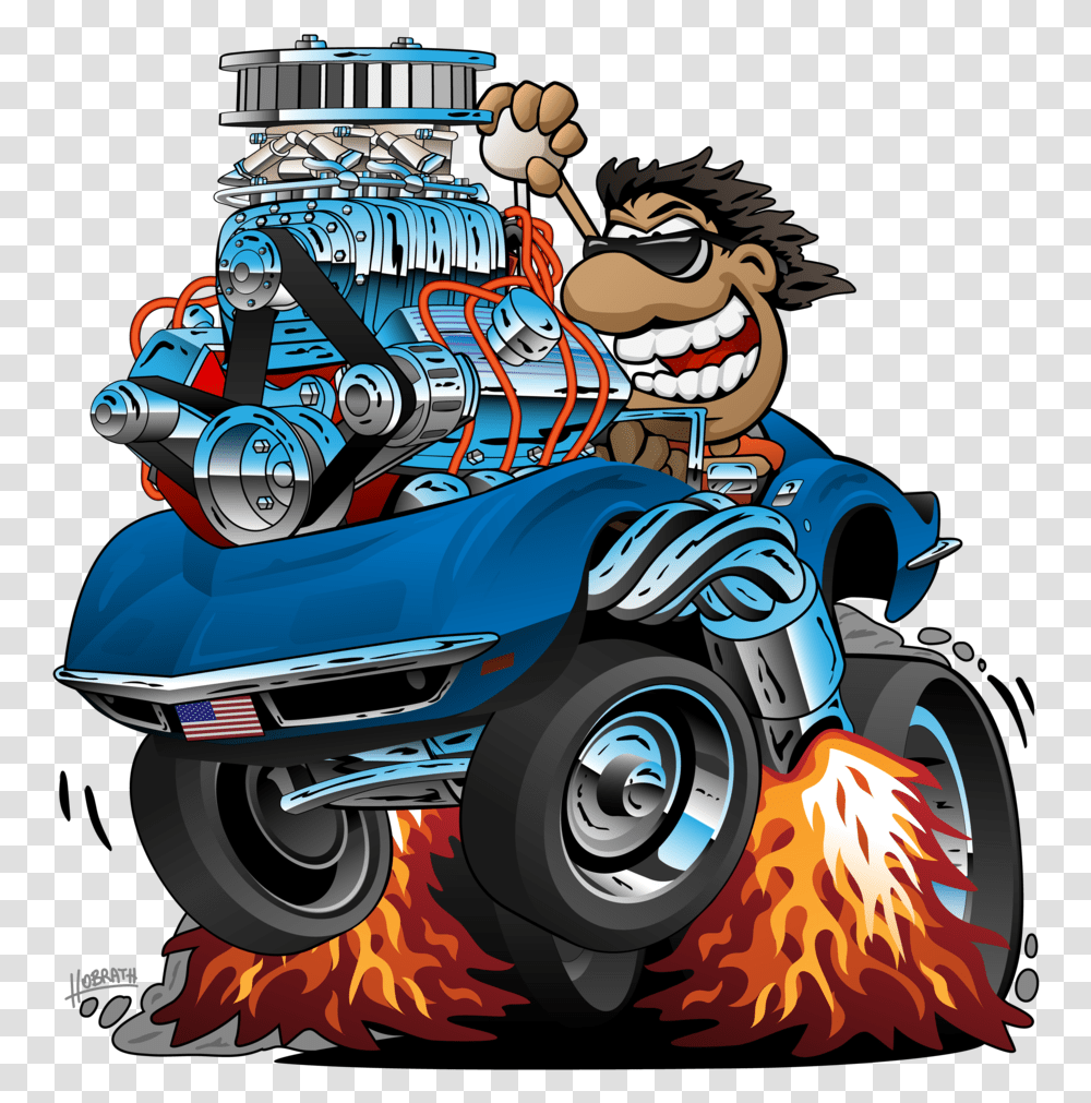 Classic Sports Car Cartoon Funny Driver Isolated Old School Car Cartoon, Vehicle, Transportation, Wheel, Machine Transparent Png