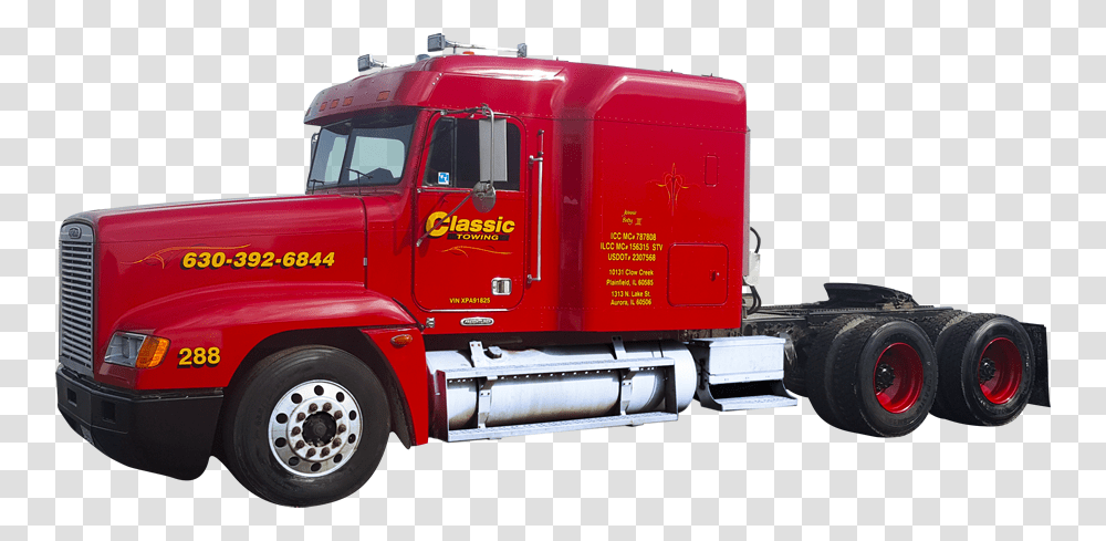 Classic Tractor Towing Truck, Vehicle, Transportation, Fire Truck, Trailer Truck Transparent Png