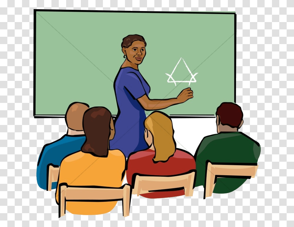 Classroom African American Teacher Clipart In Color High School Class Clipart, Person, Human, Audience, Crowd Transparent Png