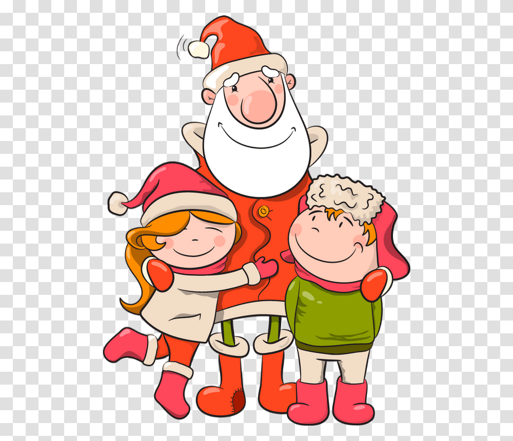 Claus Illustration Christmas Vector Mrs Santa Claus And Kid Vector, Hand, Family Transparent Png