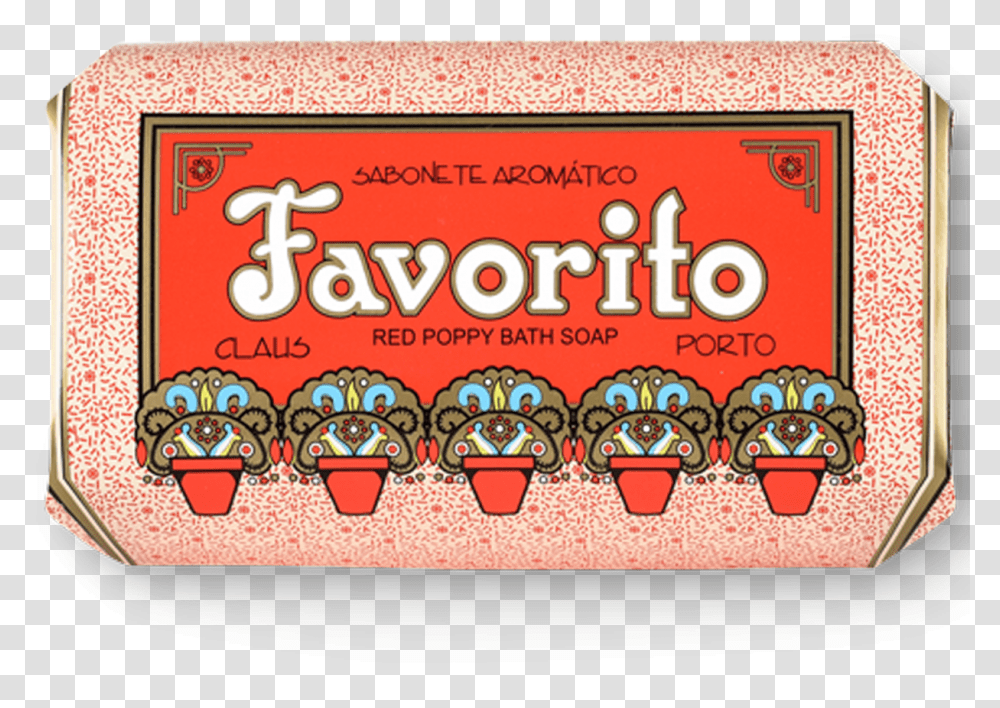 Claus Porto Favorito Red Poppy Soap, Label, Advertisement, Poster Transparent Png