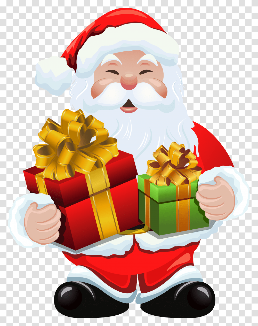 Claus With Gifts Santa Claus Gift, Birthday Cake, Dessert, Food Transparent Png