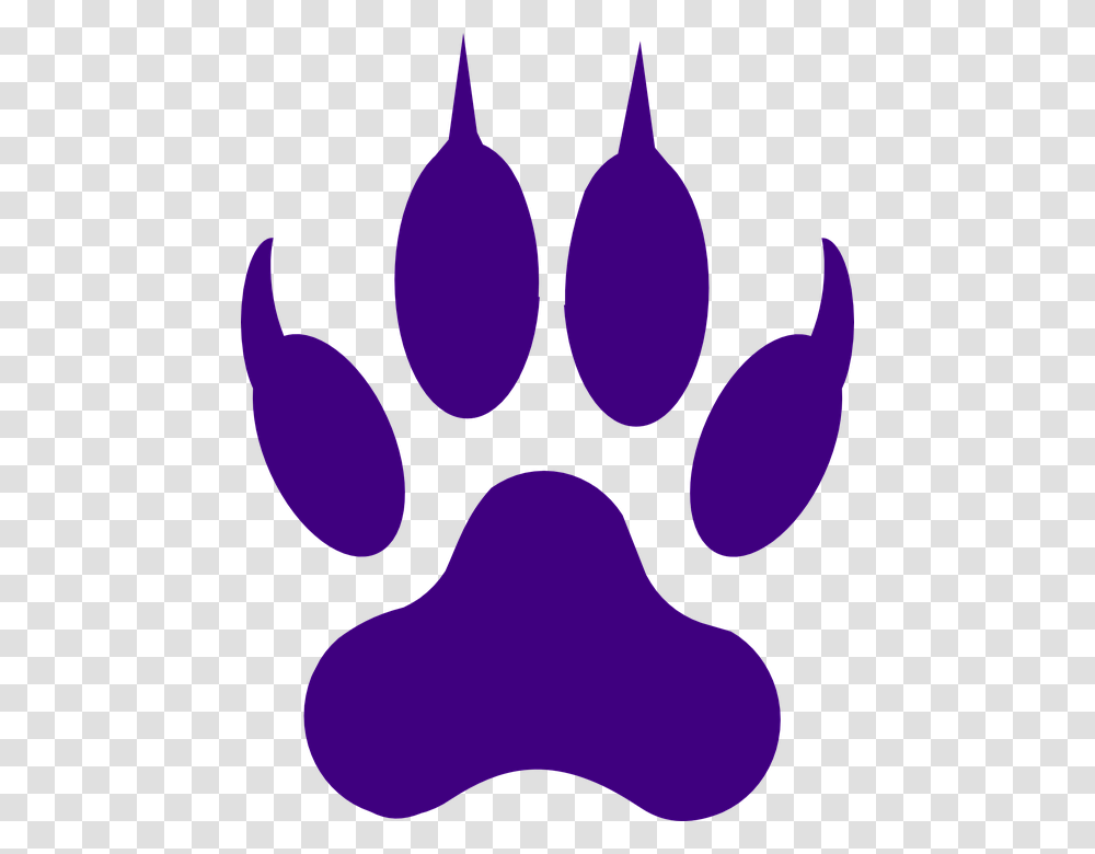 Claw Marks Clipart Purple Wolf Paw Print, Hook Transparent Png