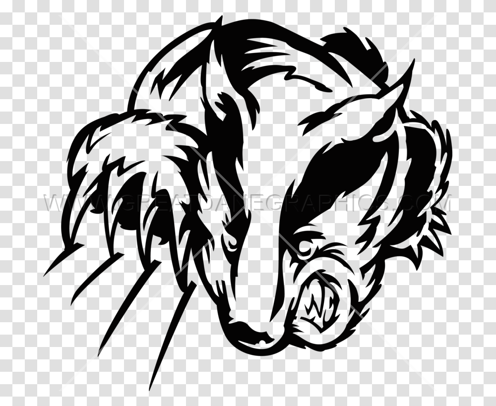 Clawing Badger Production Ready Artwork For T Shirt Printing, Green, Plant, Leaf Transparent Png