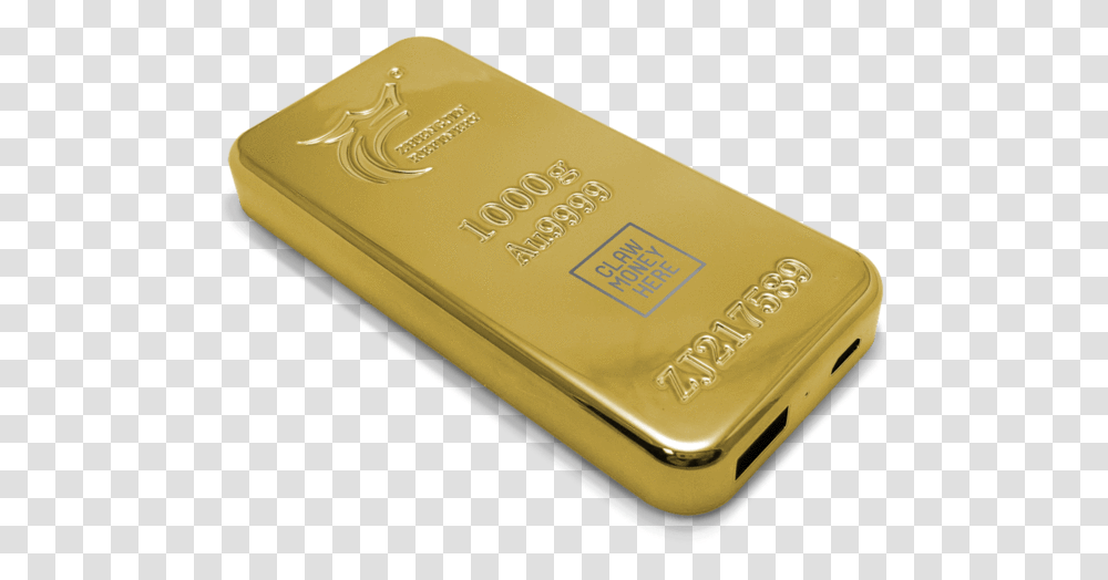 Clawmoneyhere Gold Bar Power Bank Place Money Here Portable, Mobile Phone, Electronics, Cell Phone, Tin Transparent Png