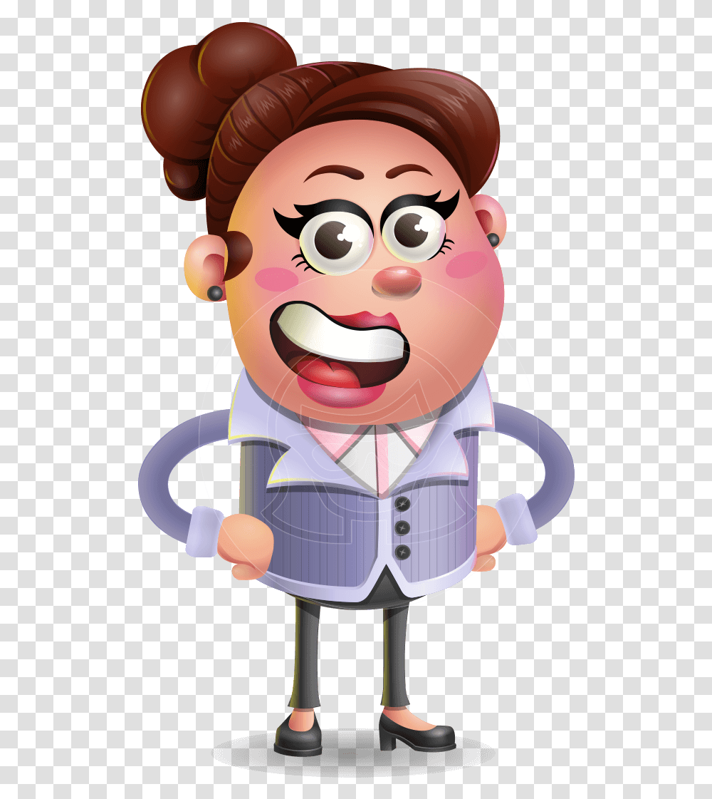 Clay Business Woman Cartoon Vector Character Aka Ruth Girl Shocked Cartoon, Performer, Toy, Clown, Face Transparent Png