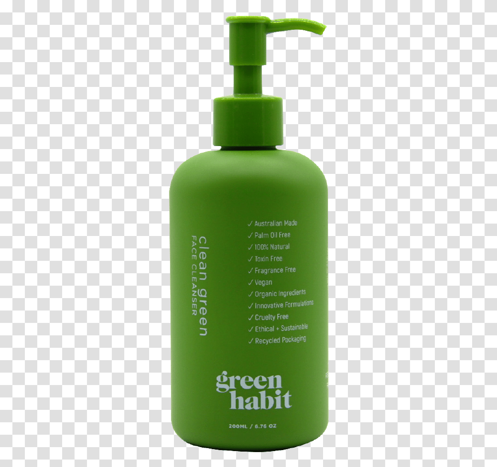 Clean Green Face Cleanser, Bottle, Cosmetics, Tin, Aluminium Transparent Png