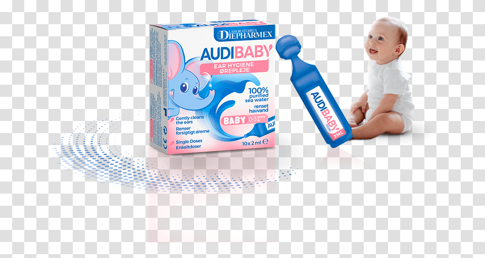 Clean Their Ears And Prevent Ear Wax Audispray Baby, Person, Human, First Aid, Bandage Transparent Png