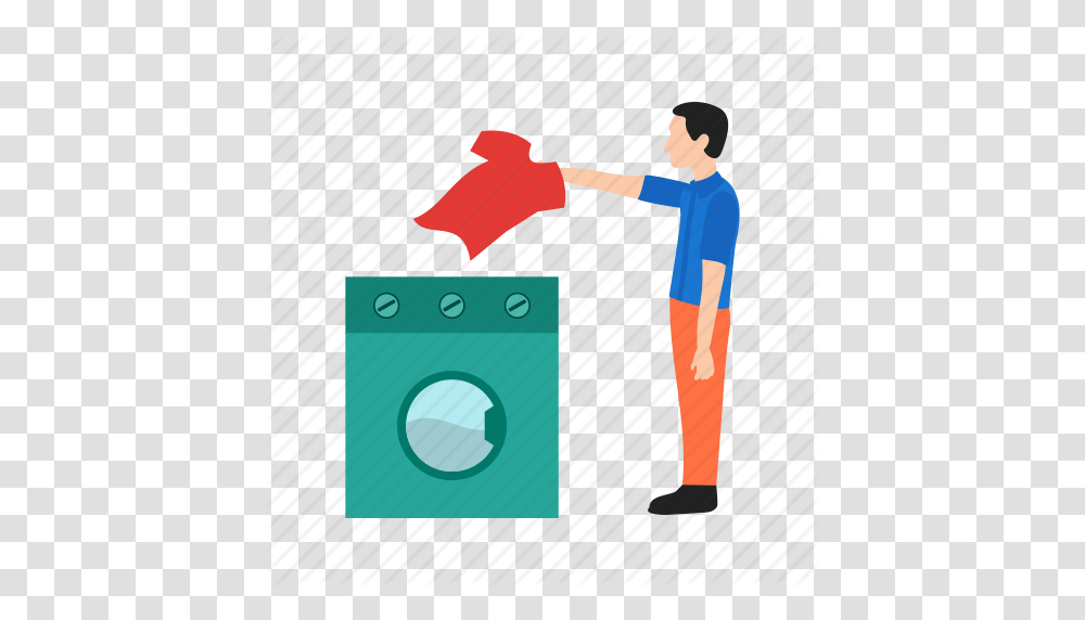 Cleaning Clothing Home Laundry Machine Man Washing Icon, Sphere, Badminton, Sport, Sports Transparent Png