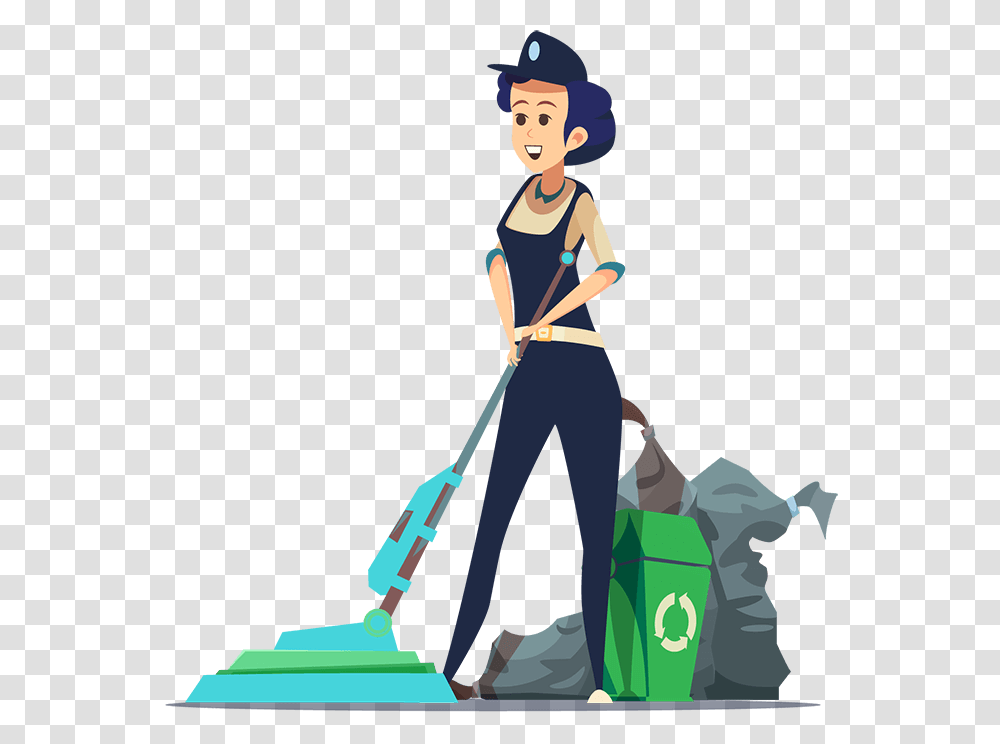 Cleaning Lady Illustration, Person, Human, Cat, Pet Transparent Png