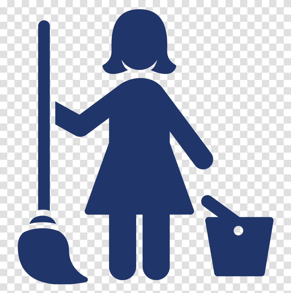 Cleaning Lady Occupation Icon, Silhouette, Pedestrian Transparent Png
