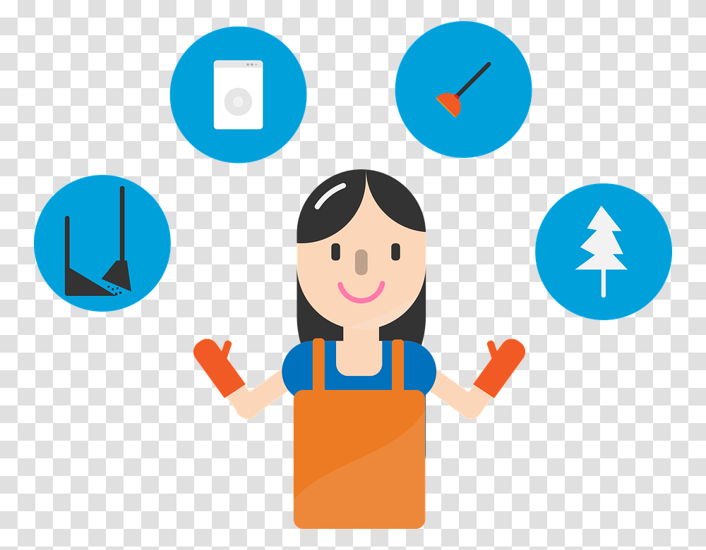 Cleaning Service Character Woman Maid Housekeeping Maid Insurance, Juggling Transparent Png