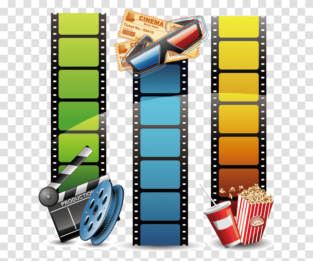 Clear Background Film Strip, Popcorn, Food, Leisure Activities Transparent Png