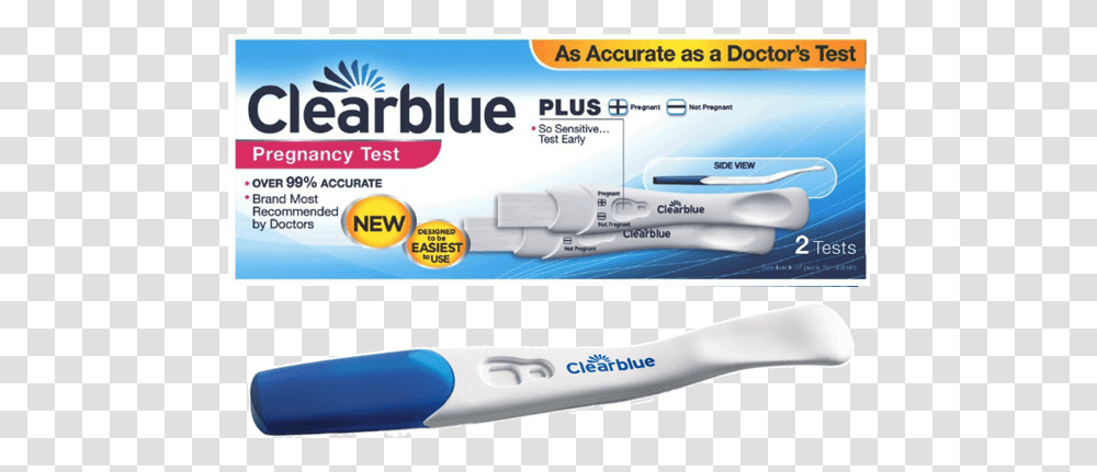 Clear Blue Raskaustesti, Toothbrush, Tool, Toothpaste Transparent Png