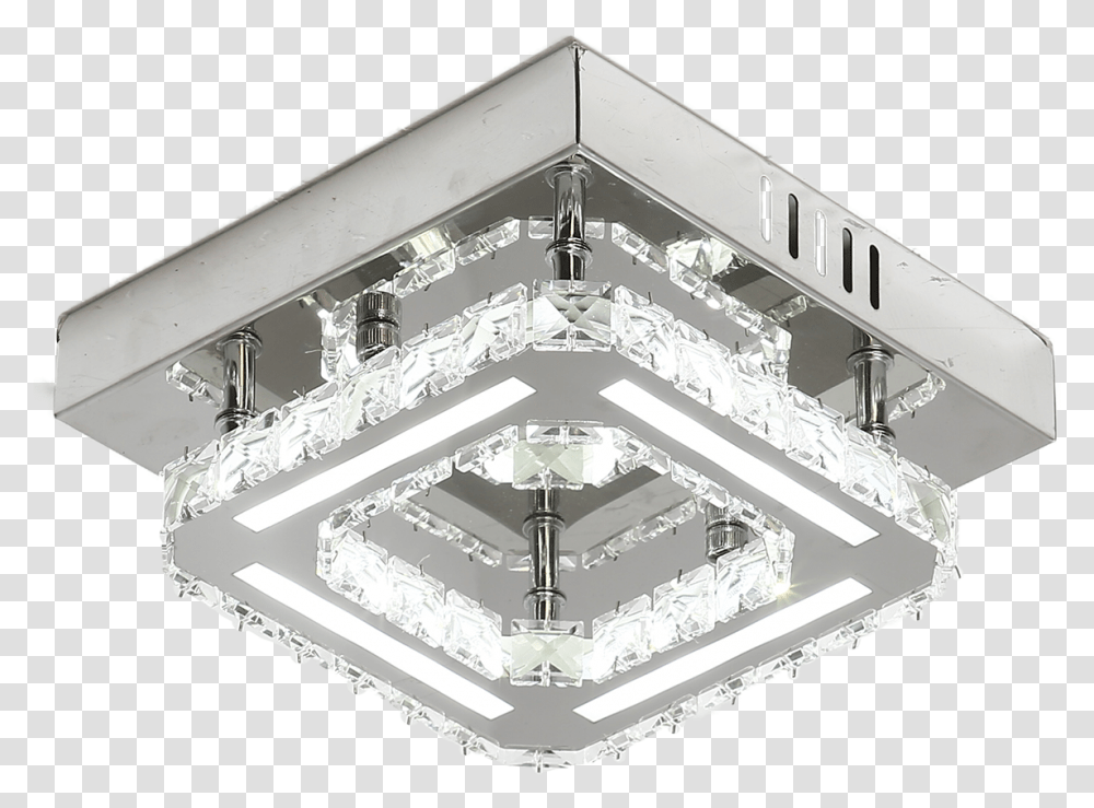 Clear Crystal Flush Ceiling Light 1 Layer Led Crystal Square Light Transparent Png