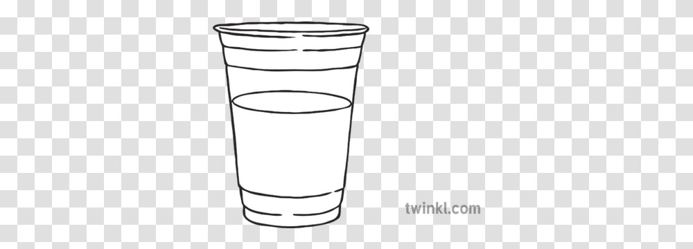 Clear Cup Of Water Glass Drink Plastic Ks1 Black And White Wind Up Black And White, Beverage, Plot, Bucket, Jug Transparent Png