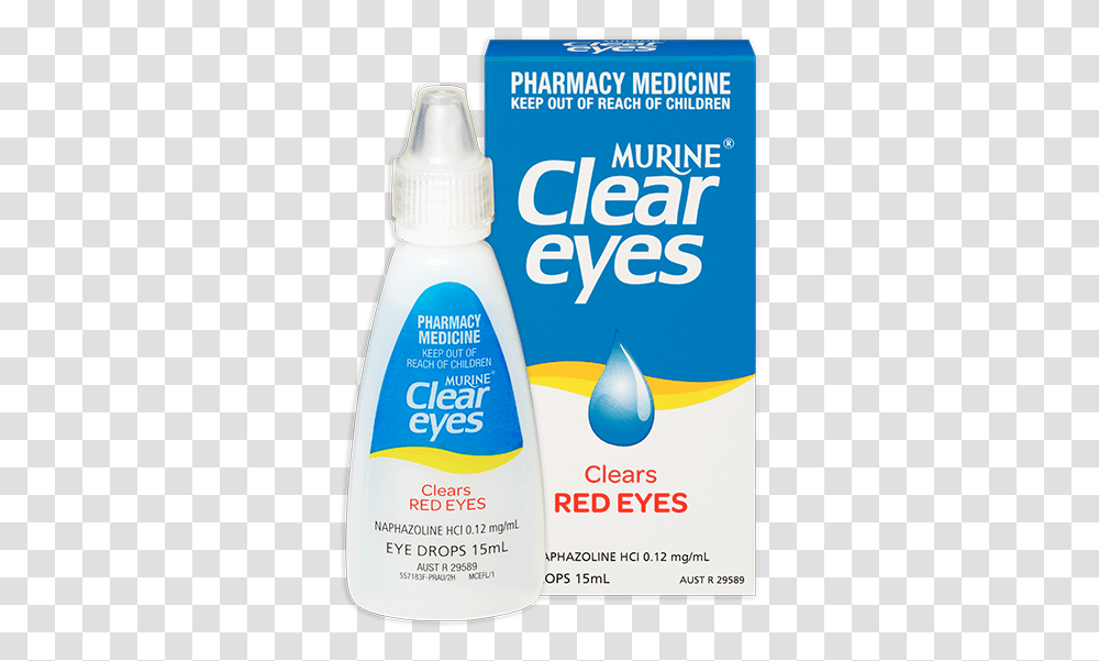 Clear Eyes Red Eyes, Bottle, Sunscreen, Cosmetics, Label Transparent Png
