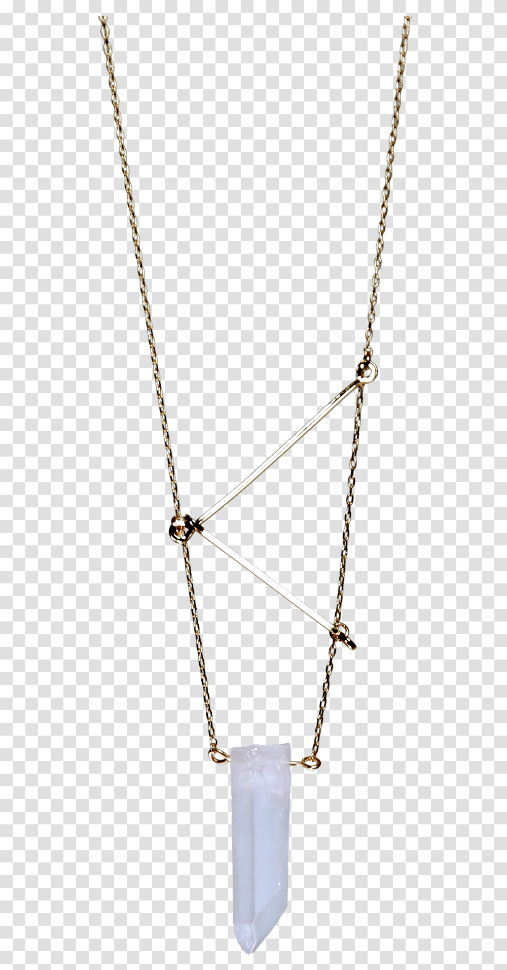 Clear Quartz Geometric Necklace Necklace, Triangle, Bow, Chain, Accessories Transparent Png