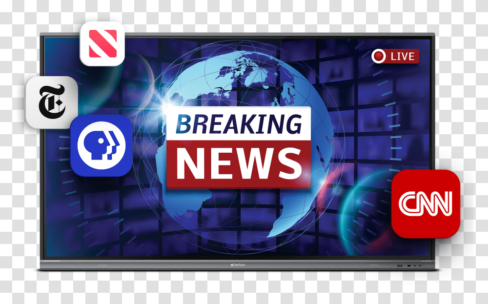 Clear Touch Command Software For Education Collaboration Live News Broadcast Background, Poster, Advertisement, Flyer, Paper Transparent Png