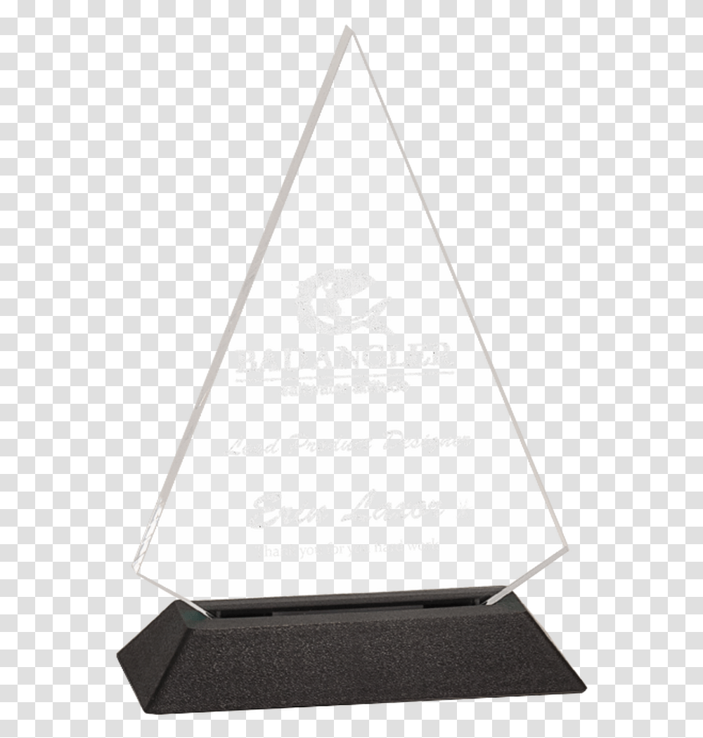 Clear Triangle Pop In Acrylic With Black Base Sign, Book Transparent Png