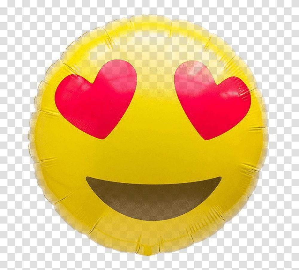 Clearance 45cm Emoji Face Amp Love Heart Eyes, Ball, Inflatable, Balloon Transparent Png