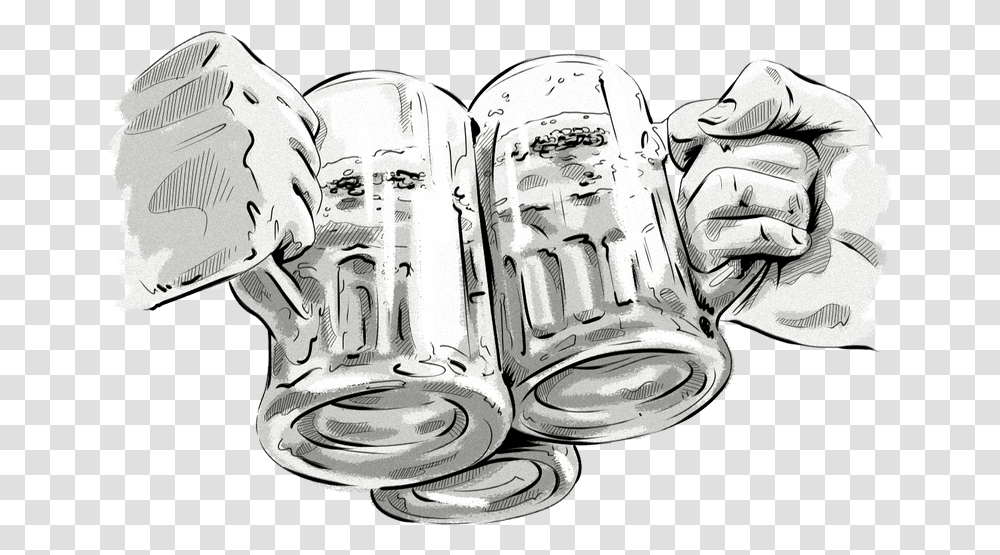 Clearcodes 3rd Beer And Bacon Meetup Sketch, Silver, Stein, Jug, Jar Transparent Png
