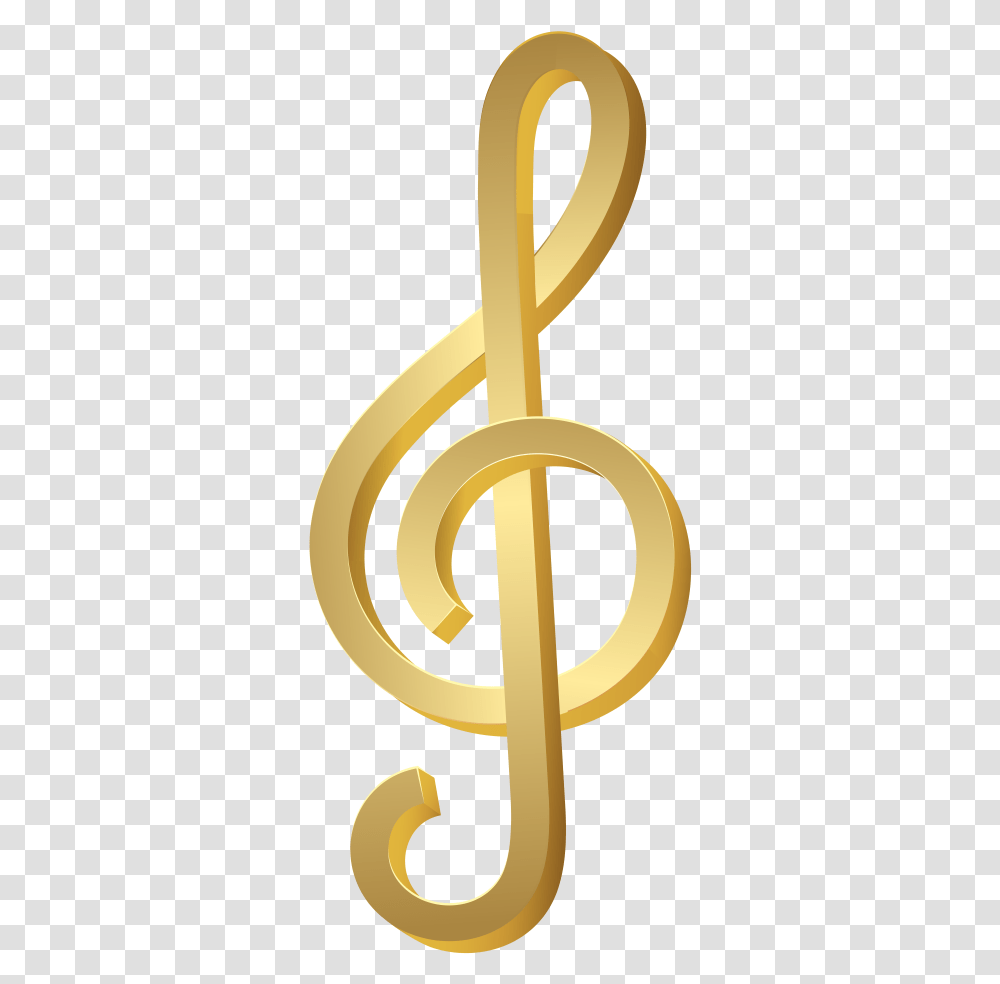 Clef And Vectors For Free Download Gold Treble Clef Clipart, Trumpet, Horn, Brass Section, Musical Instrument Transparent Png