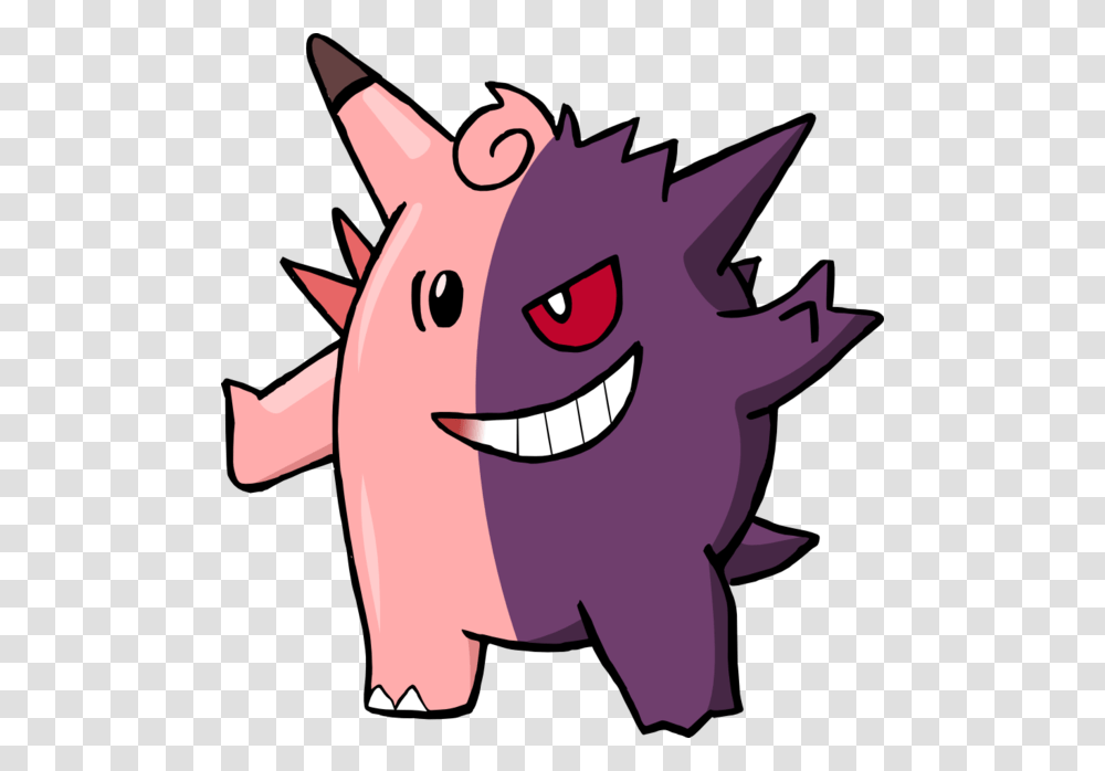 Clefable And Gengar By Pencilghost, Plush, Toy, Dragon Transparent Png