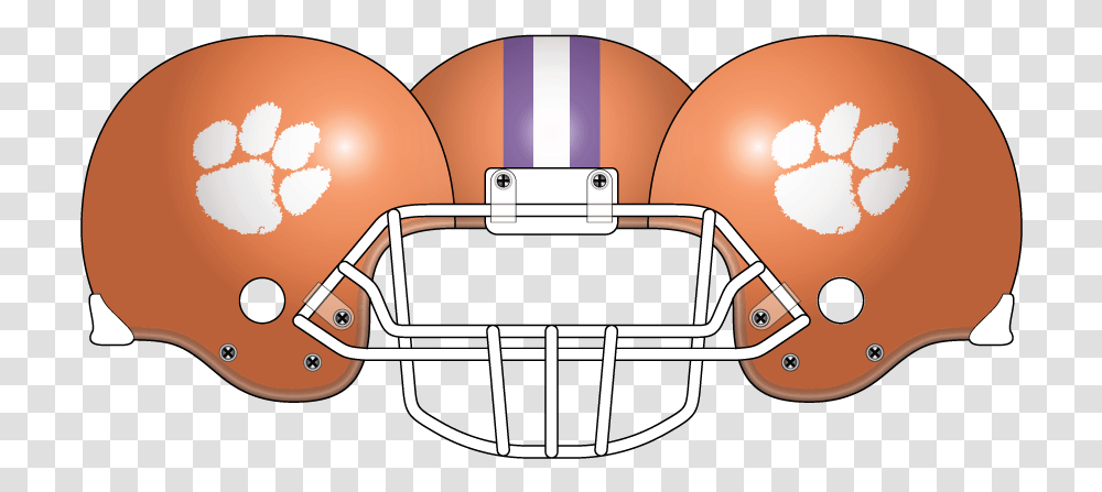 Clemson Orange Helmet Clemson Tiger Paw, Apparel, American Football, Team Sport Transparent Png