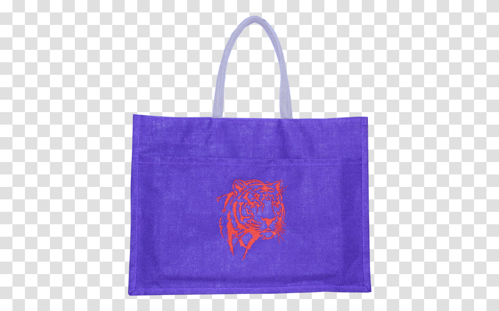 Clemson Purple Jute Tiger Face Tote Bag Tote Bag, Shopping Bag, Handbag, Accessories Transparent Png