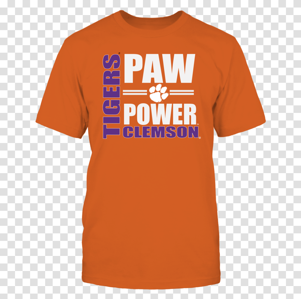 Clemson Tiger Football Paw Power T Shirt Active Shirt, Apparel, T-Shirt Transparent Png