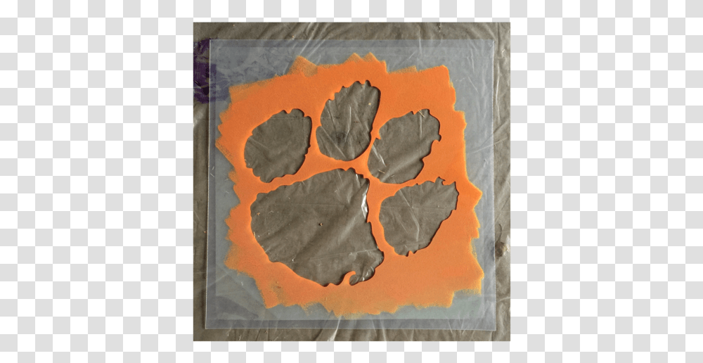Clemson University Tiger Paw Stencil Clemson Paw Logo Stencil, Painting, Paper, Sweets Transparent Png
